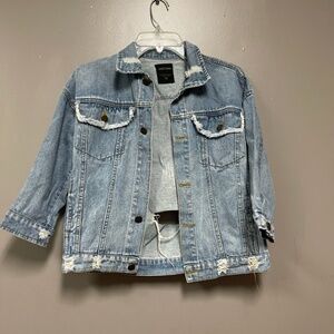 Sweet Baby Distressed Jean Jacket with Pockets Size 15 NWOT